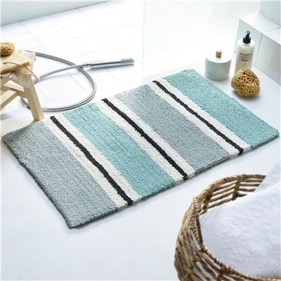Tapis de bain double épaisseur jeu de rayures - BECQUET CRÉATION