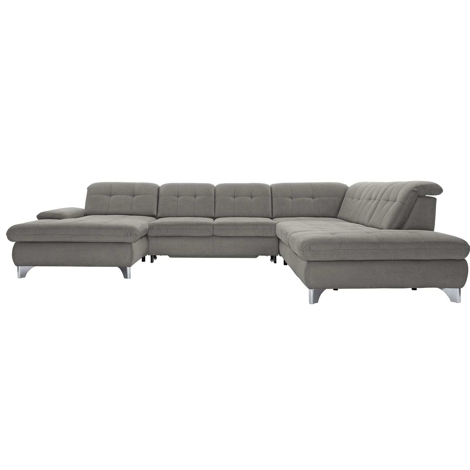 polsterpower Wohnlandschaft - Belle silver - Basismodell - Recamiere links