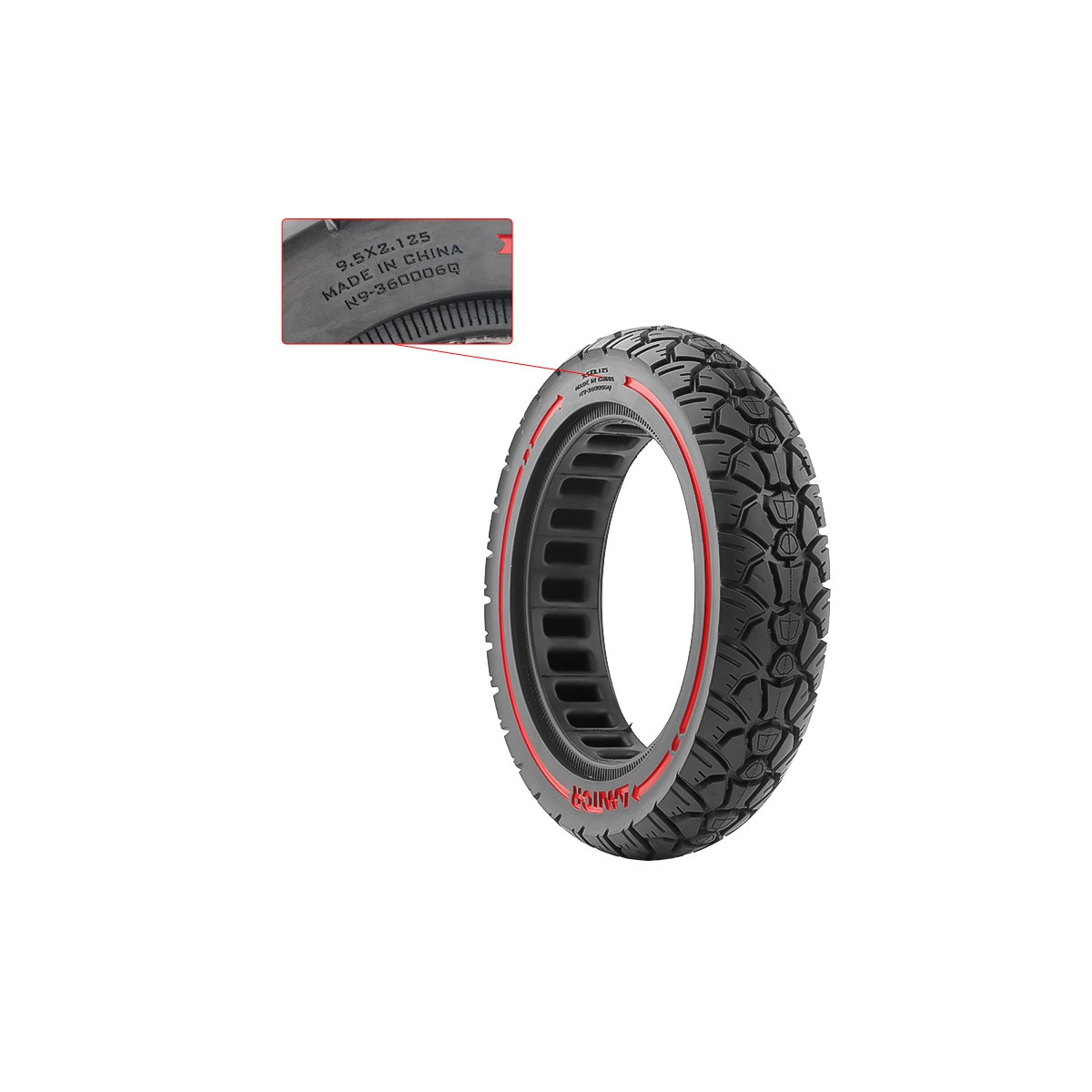 9,5 x 2,125 solid terrengdekk (36 spor)