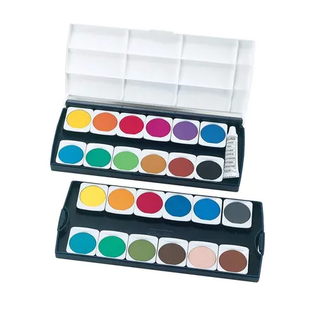 Herlitz Deckfarbkasten mit 24 Farben inklusive Deckweiß