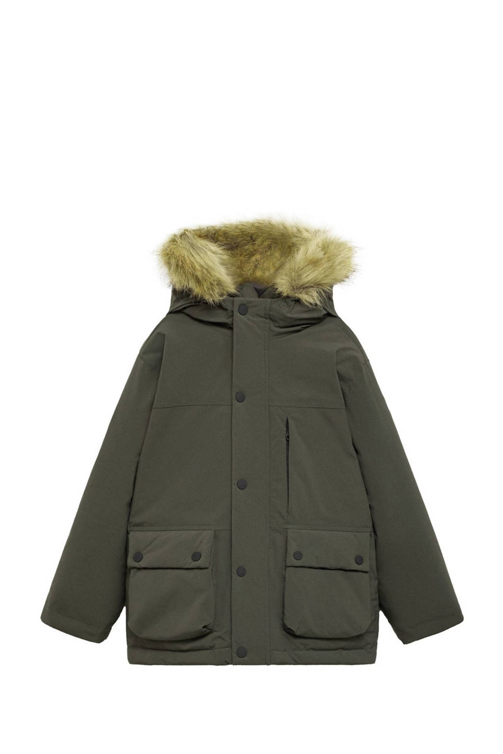 Mango Kids winterjas donkergroen