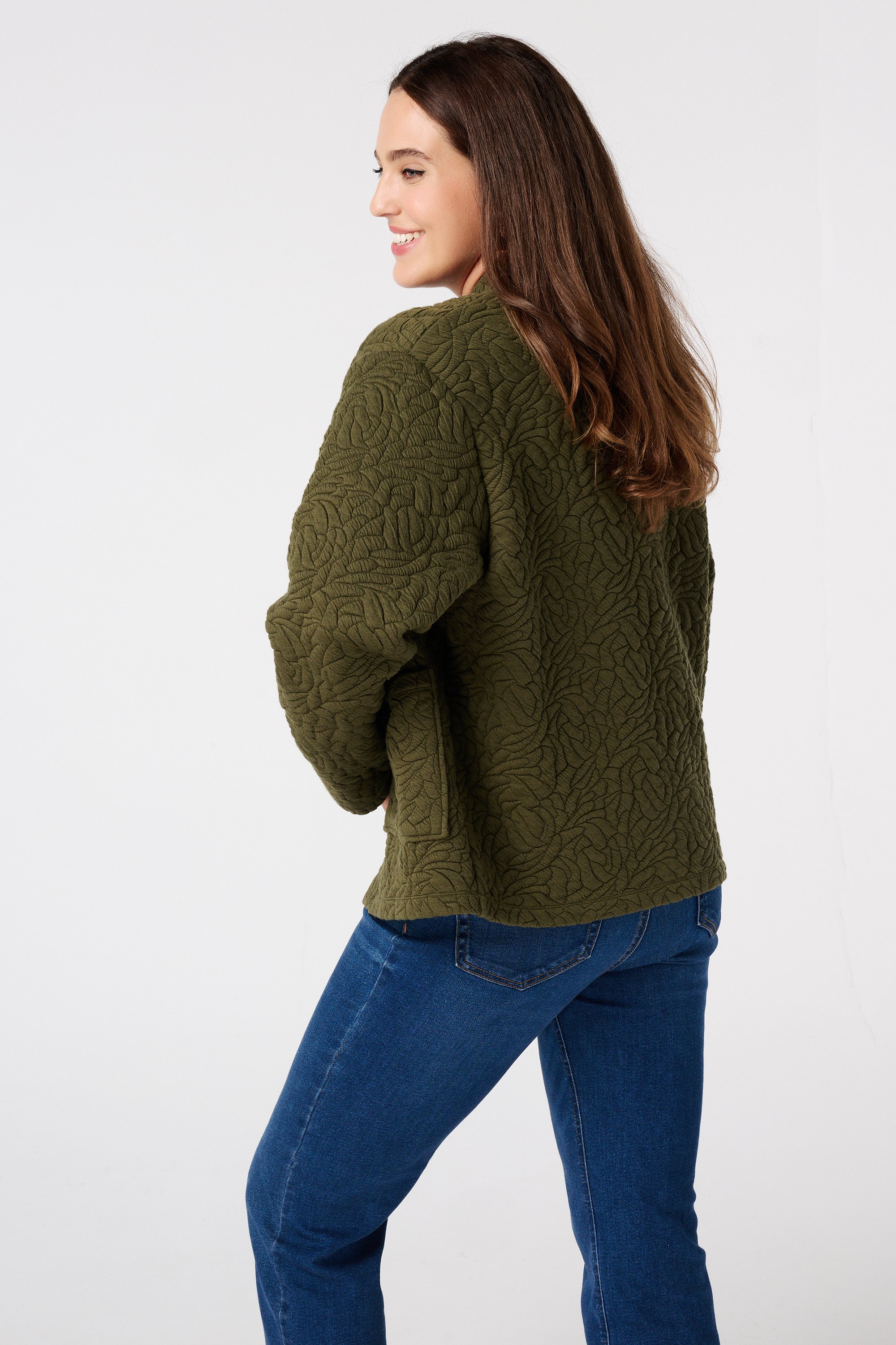 Jasje met structuur Khaki