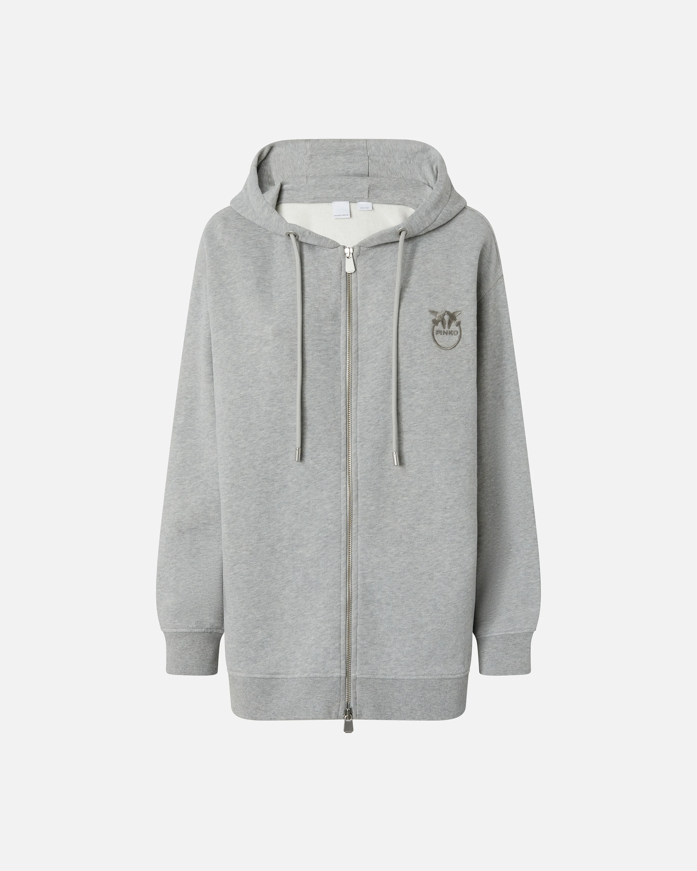Sweat-shirt zippé à capuche et logo brodé | Gris