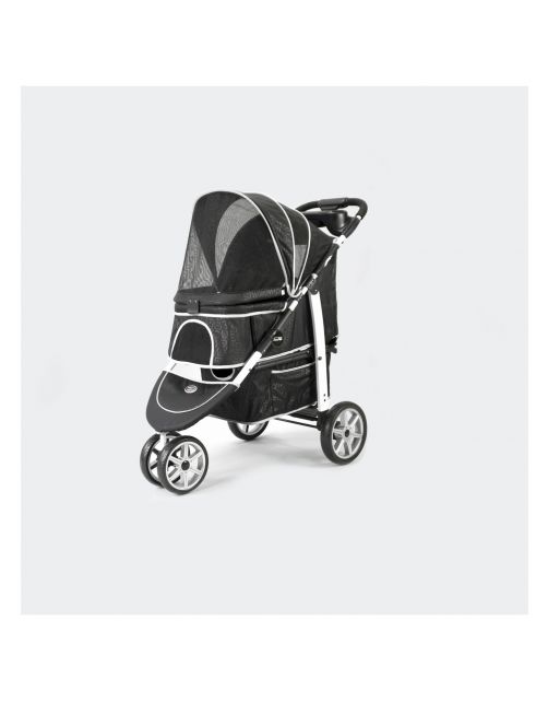 Innopet Hondenbuggy Monaco Geomatric + Regenhoes - Hondentrolley - 85x57x101 cm Zwart