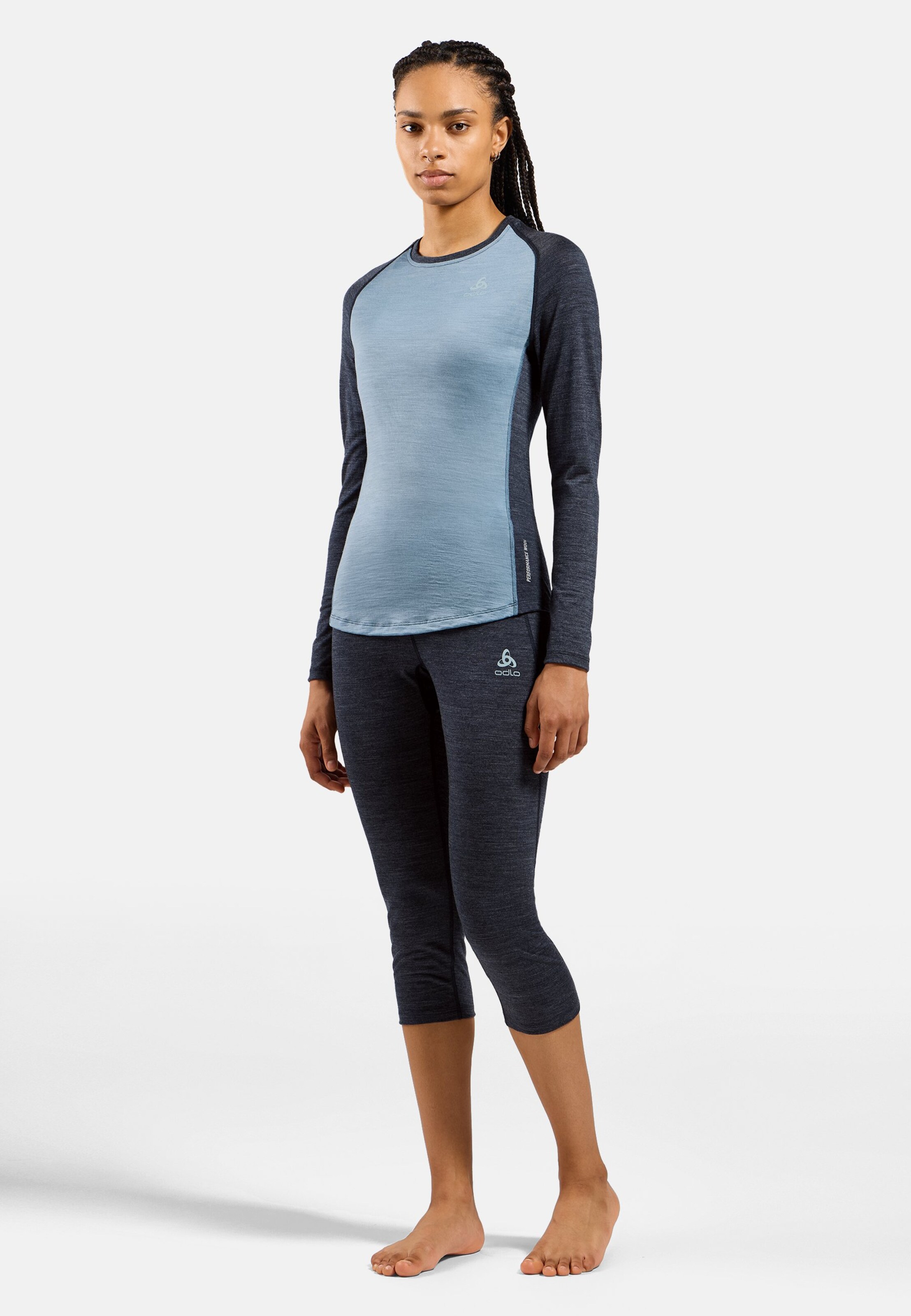 Natural Performance Wool 150 Base Layer Langarmshirt in provincial blue - dark sapphire melange