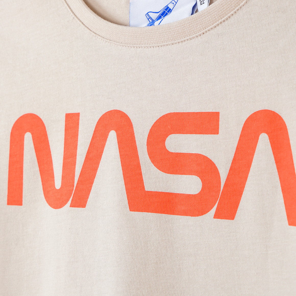 Topolino NASA T-Shirt mit Schriftzug beige