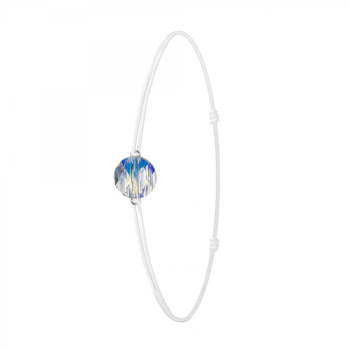 Bracelet élastique blanc SC Crystal orné d'un Cristal scintillant