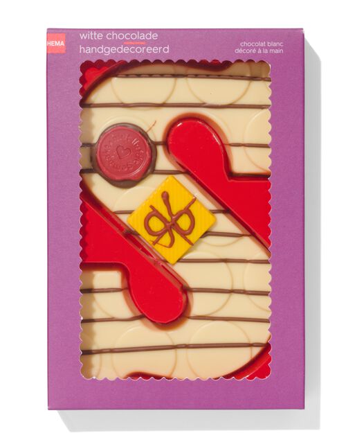 lettre S en chocolat blanc décorée à la main 200g