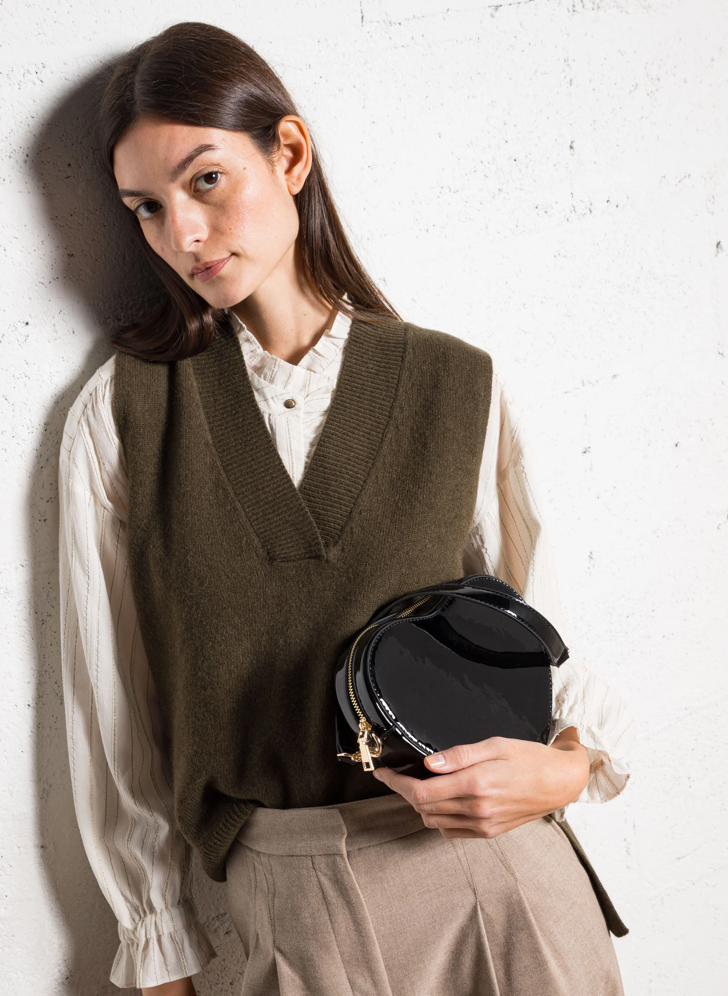 Sac à main cœur| Noir