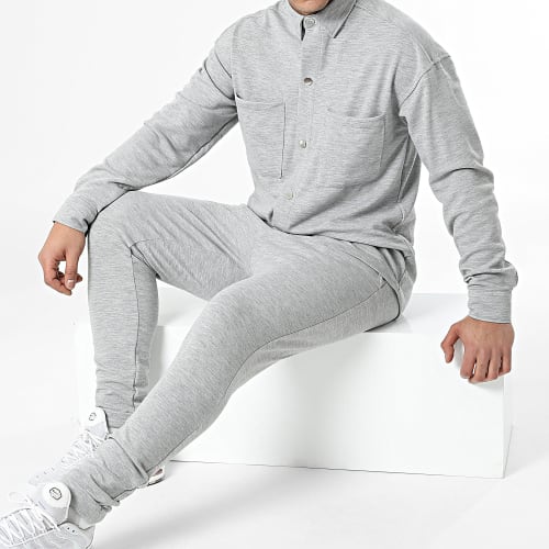 Ensemble Surchemise Et Pantalon Jogging LL610 Gris Chiné