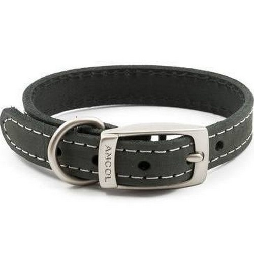 Coleira de couro Timberwolf para cães, cinza