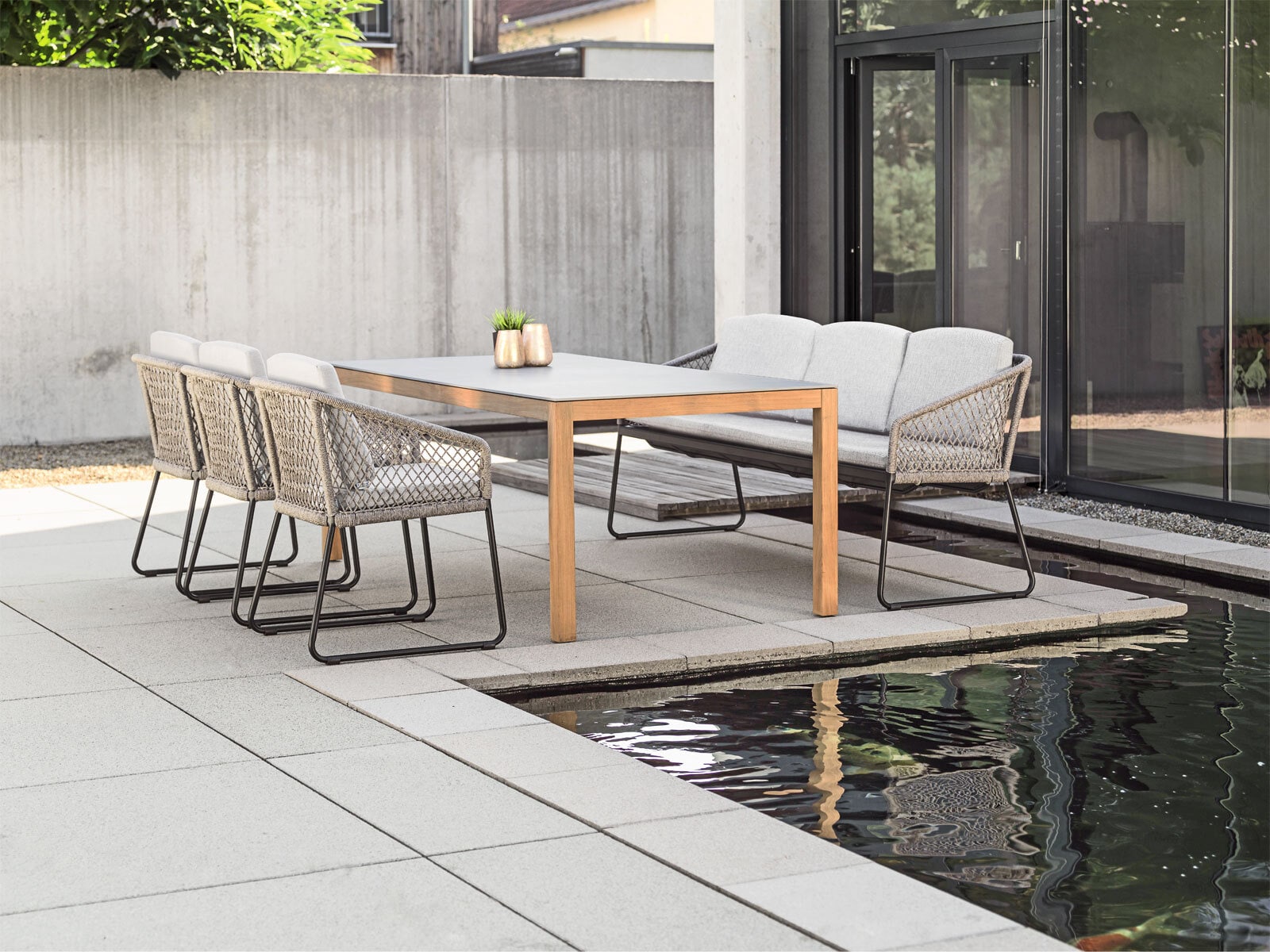 STERN Dining Gartenstuhl ODEA 2er Set schwarz /cremebeige