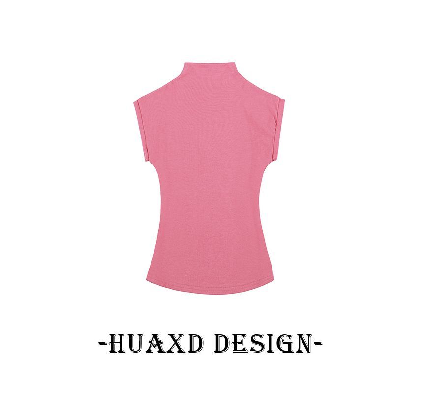 SPUCIKLEI - Tanktop met lage hals en effen kleur