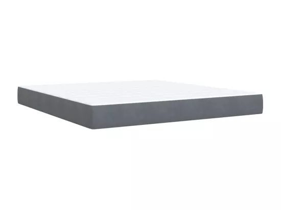 Sommier à lattes de lit et matelas Gris foncé 180x200cm Velours