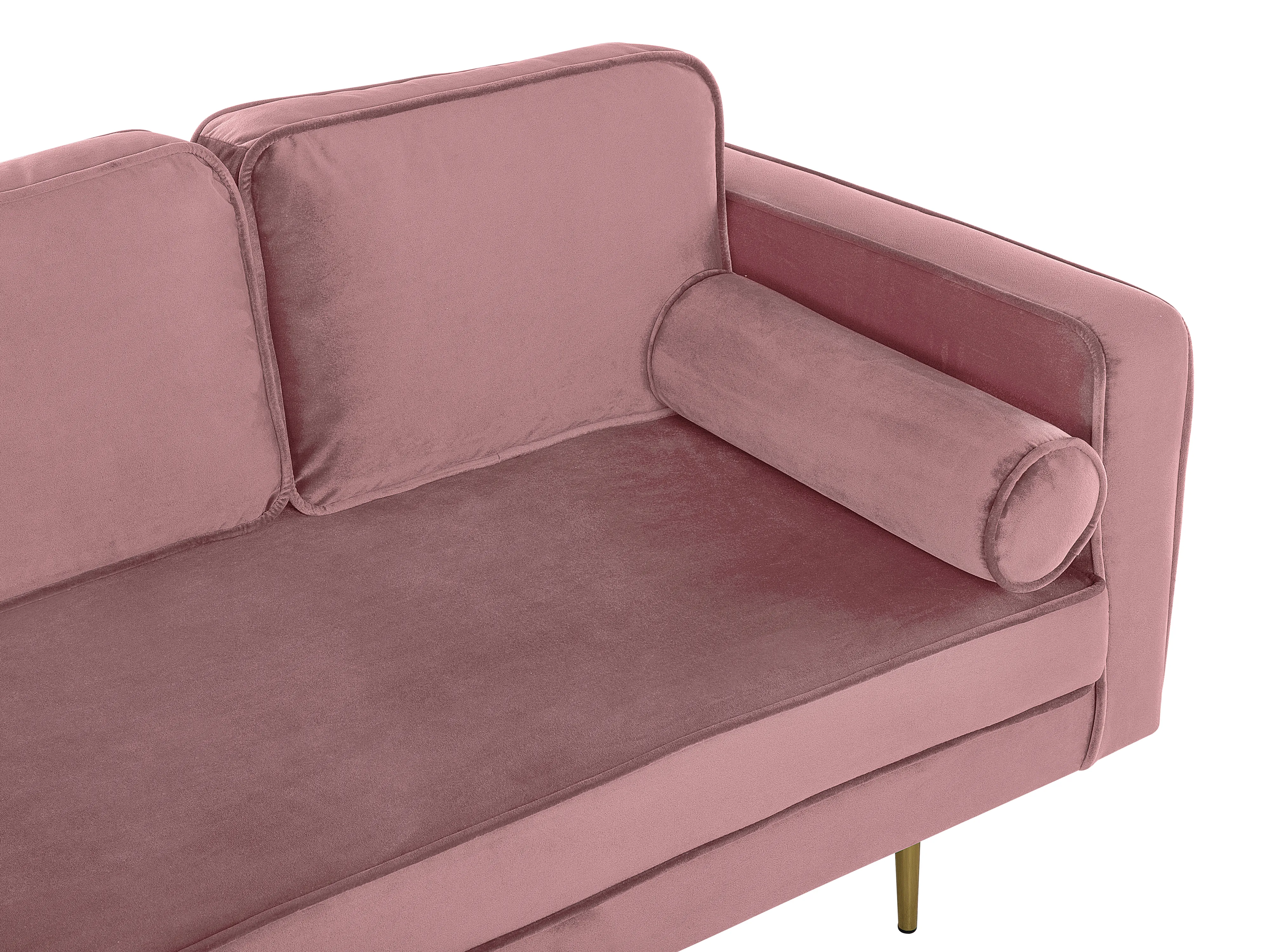 Rechtszijdige chaise longue MIRAMAS Fluweel Roze