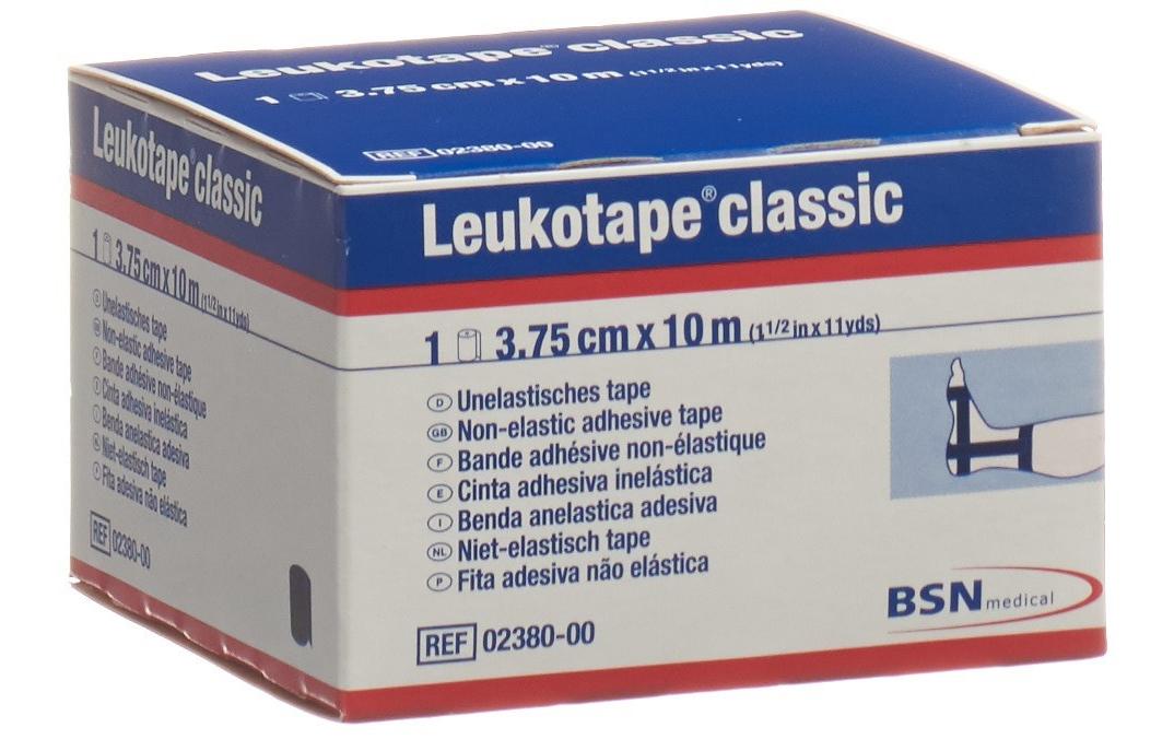 Leukotape Classic Schwarz 3.75 cm x 10 m 1 StückDie unelastische Klebebinde für funktionelle Verbände