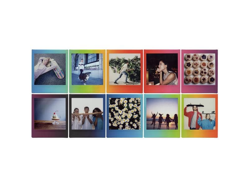 Fujifilm Sofortbildfilm Instax Square 10 Blatt Rainbow Bunte Sofortbildfilme für die Fujifilm Instax Square-Serie