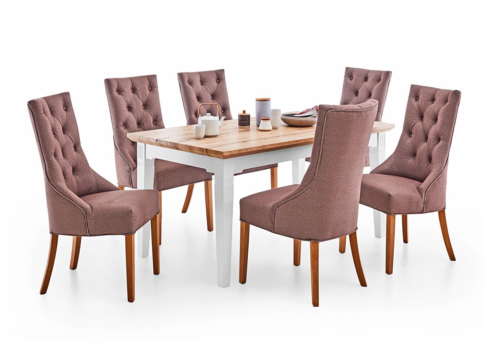 TRAUMWERKSTATT Esszimmerstuhl TIVOLI 2er Set smoked oak / braun