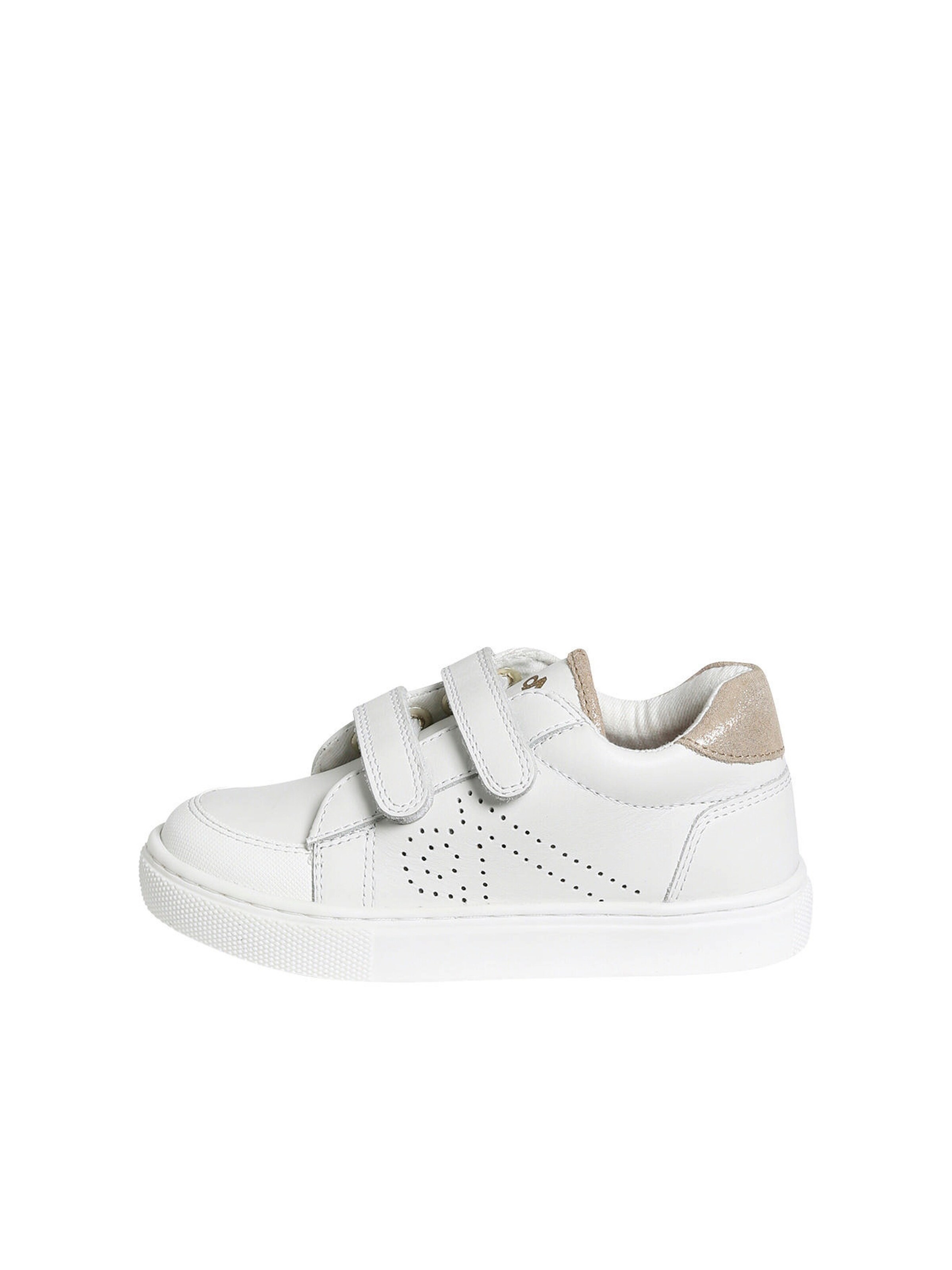 Vertbaudet Kinder Leder-Sneakers mit Glitzer weiß