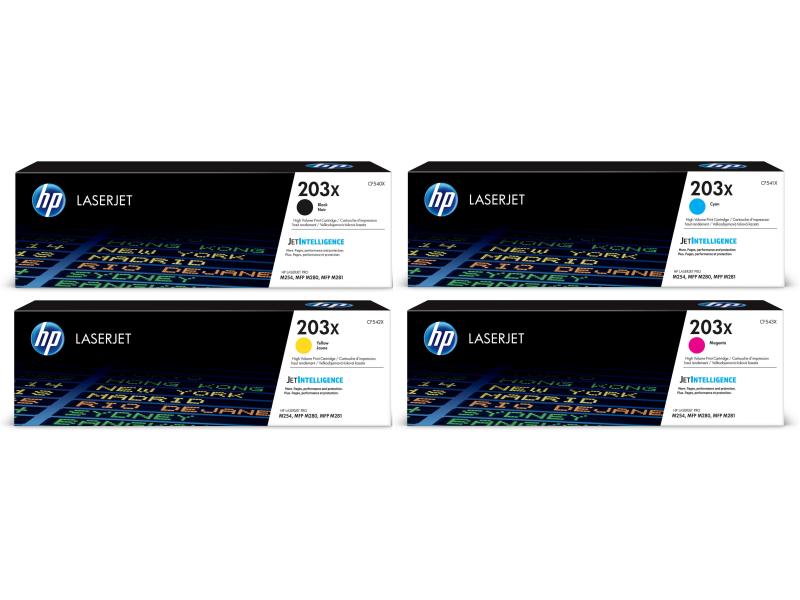 HP Rainbow Kit Nr. 203X (CF540X-CF543X) BL/C/M/Y Tonerkartusche