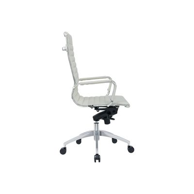 Fauteuil de bureau WARREN - accoudoirs fixes - cuir blanc