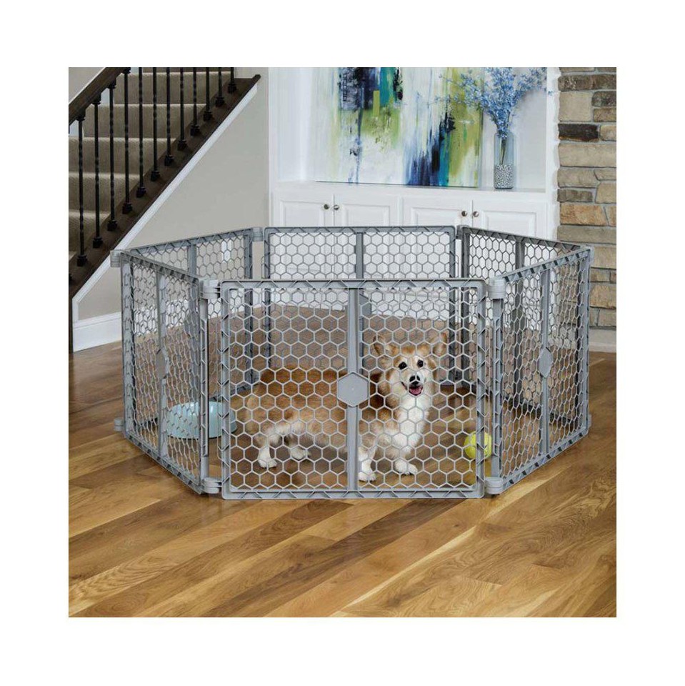 Carlson - 2-in-1 Plastik Hundegard Med Lage6-Sektioner 71CM Hoj