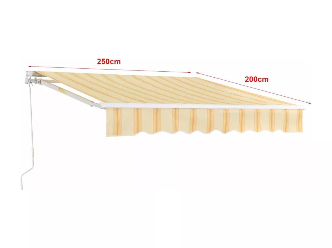 Store banne avec manivelle blanche 250 x 250 x 200 cm 03_0008301