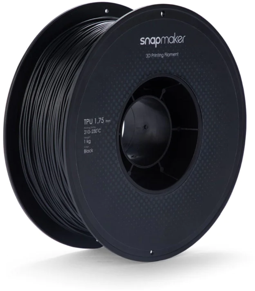 Snapmaker  TPU Black, 1,75 mm / 1000 g    Hochflexibles Material mit Shore Härte von 95A