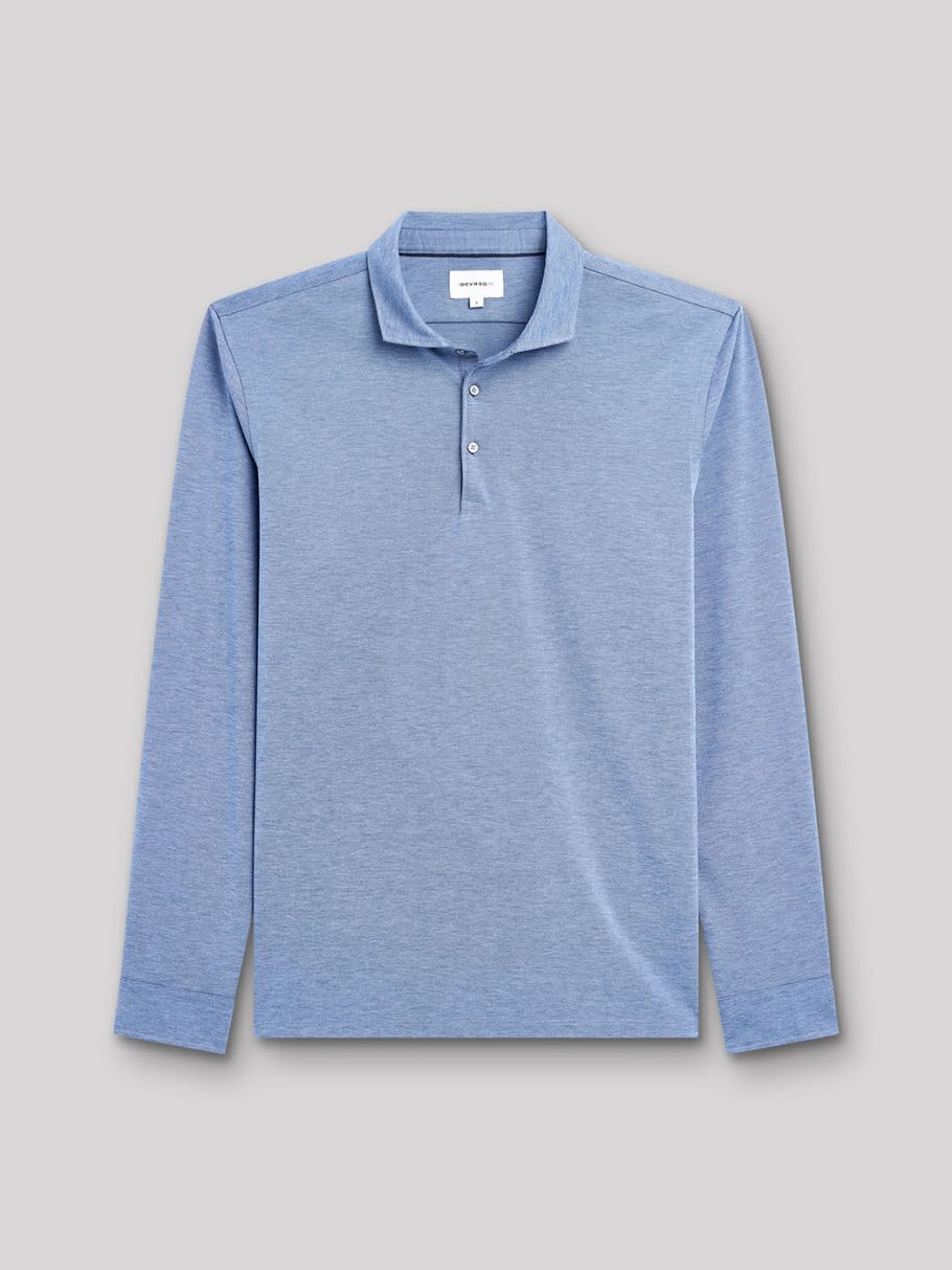 Polo à manches longues faux-uni