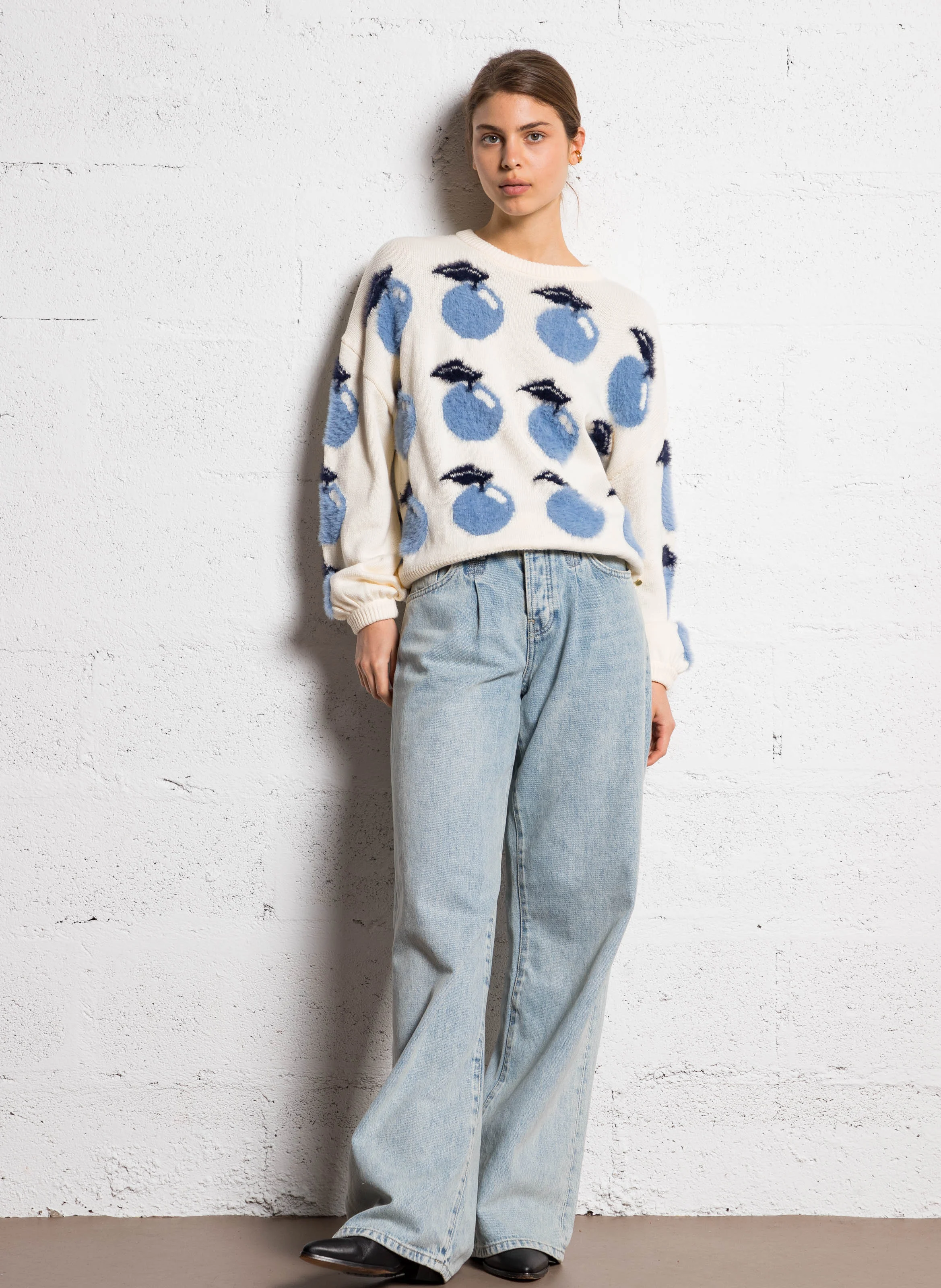LUCY - Jean bootcut en coton mélangé | Bleu
