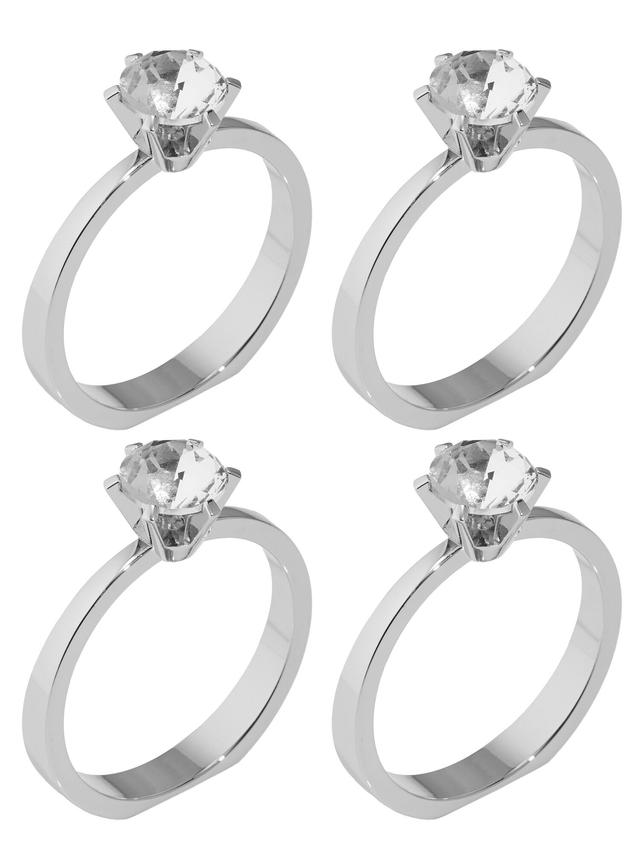 Serviettenring Diamant mit Box, 4er-Set