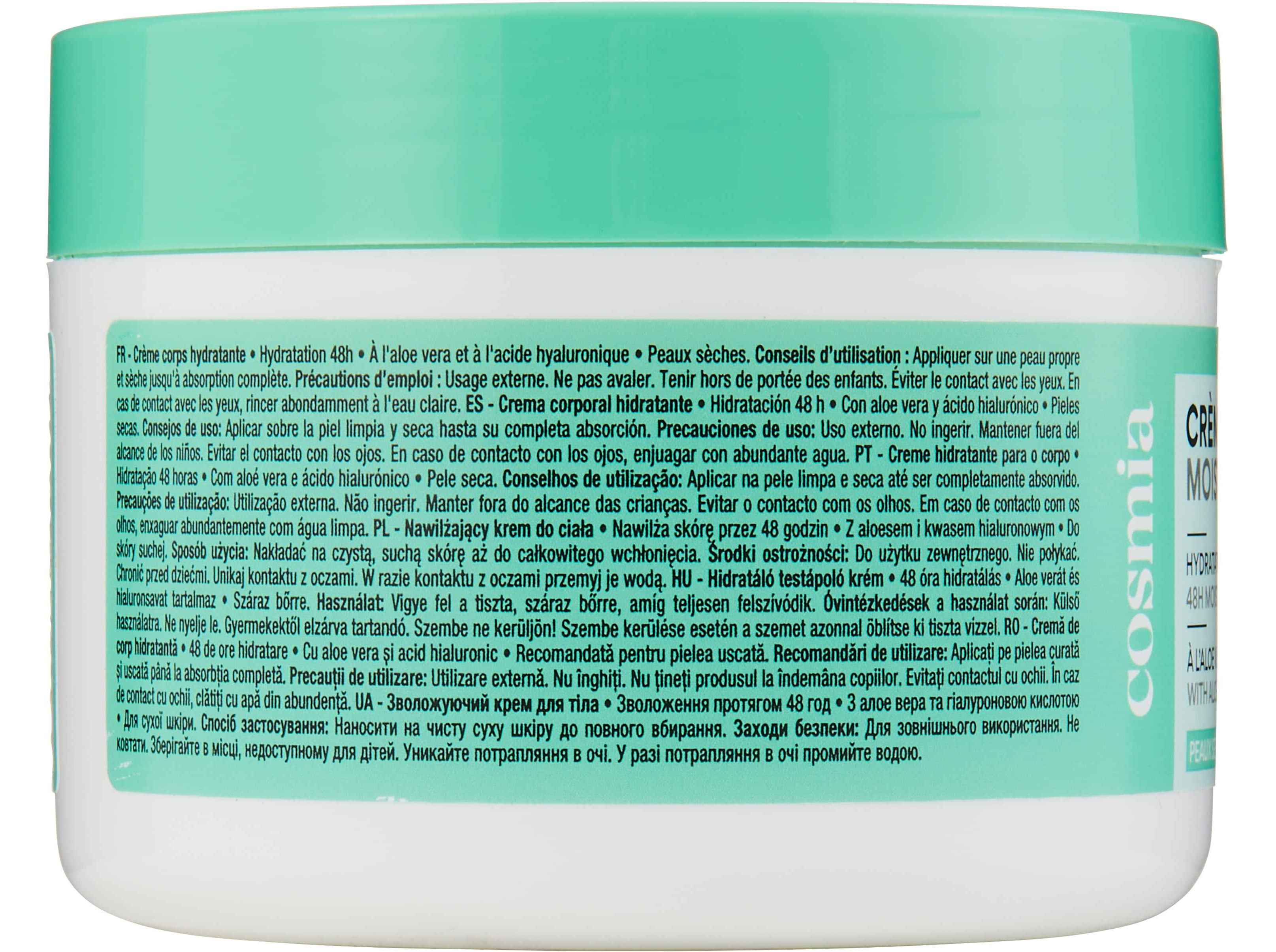 CREME CORPO HIDRATANTE COSMIA ALOE VERA   ÁCIDO HIALURÓNICO 300ML
