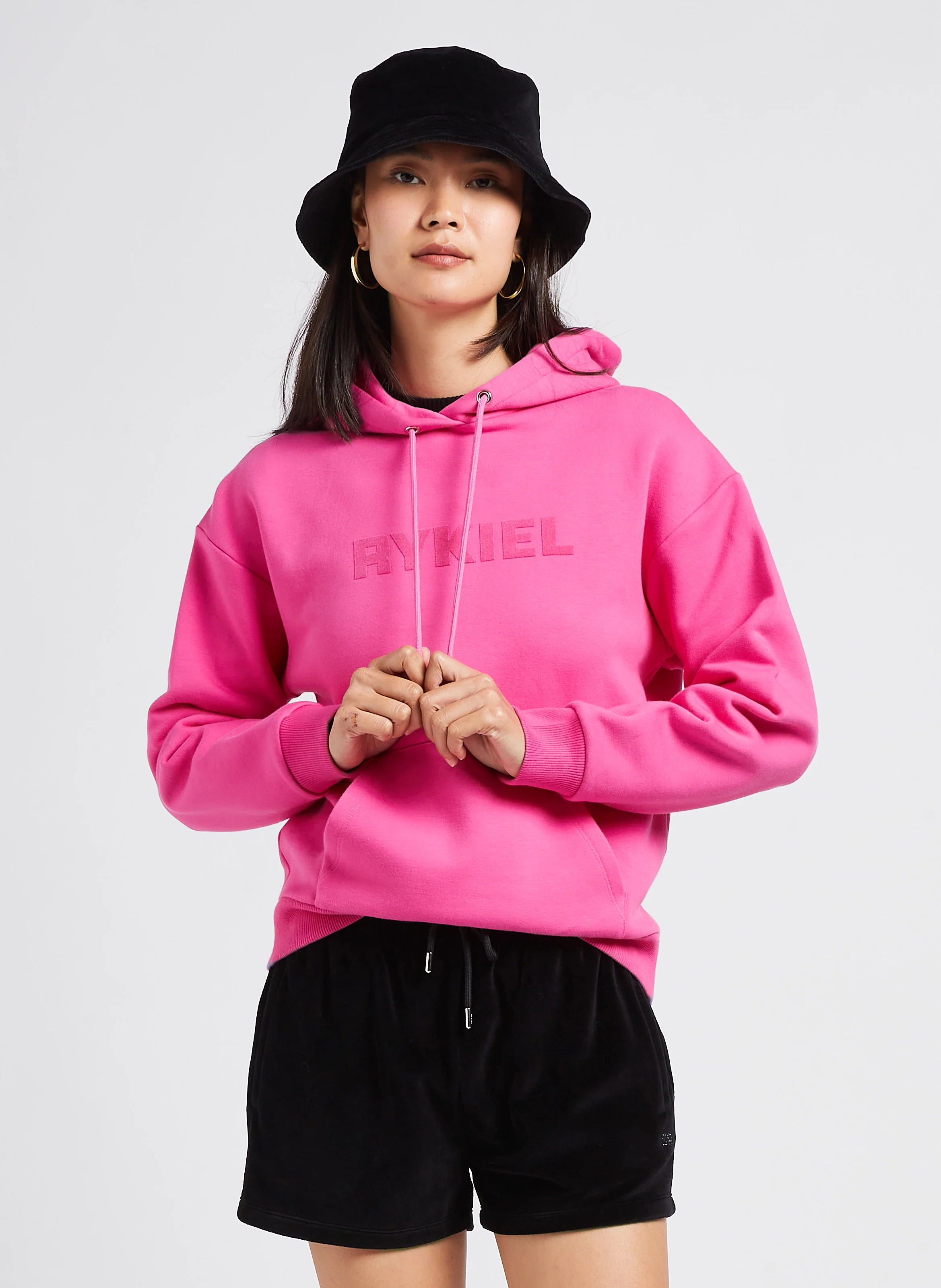 Sweat à capuche en coton | Rose