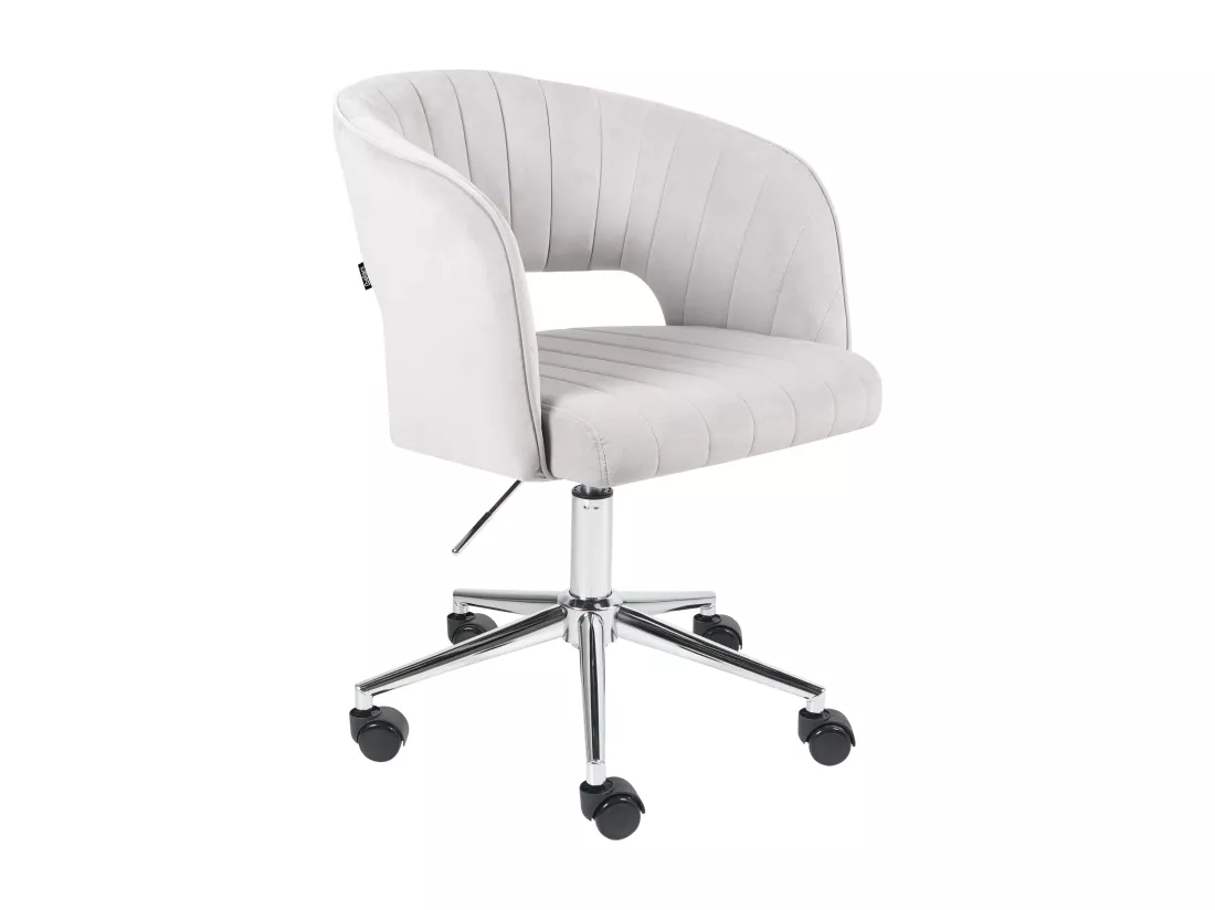Chaise de bureau KATONAH Velours Gris clair