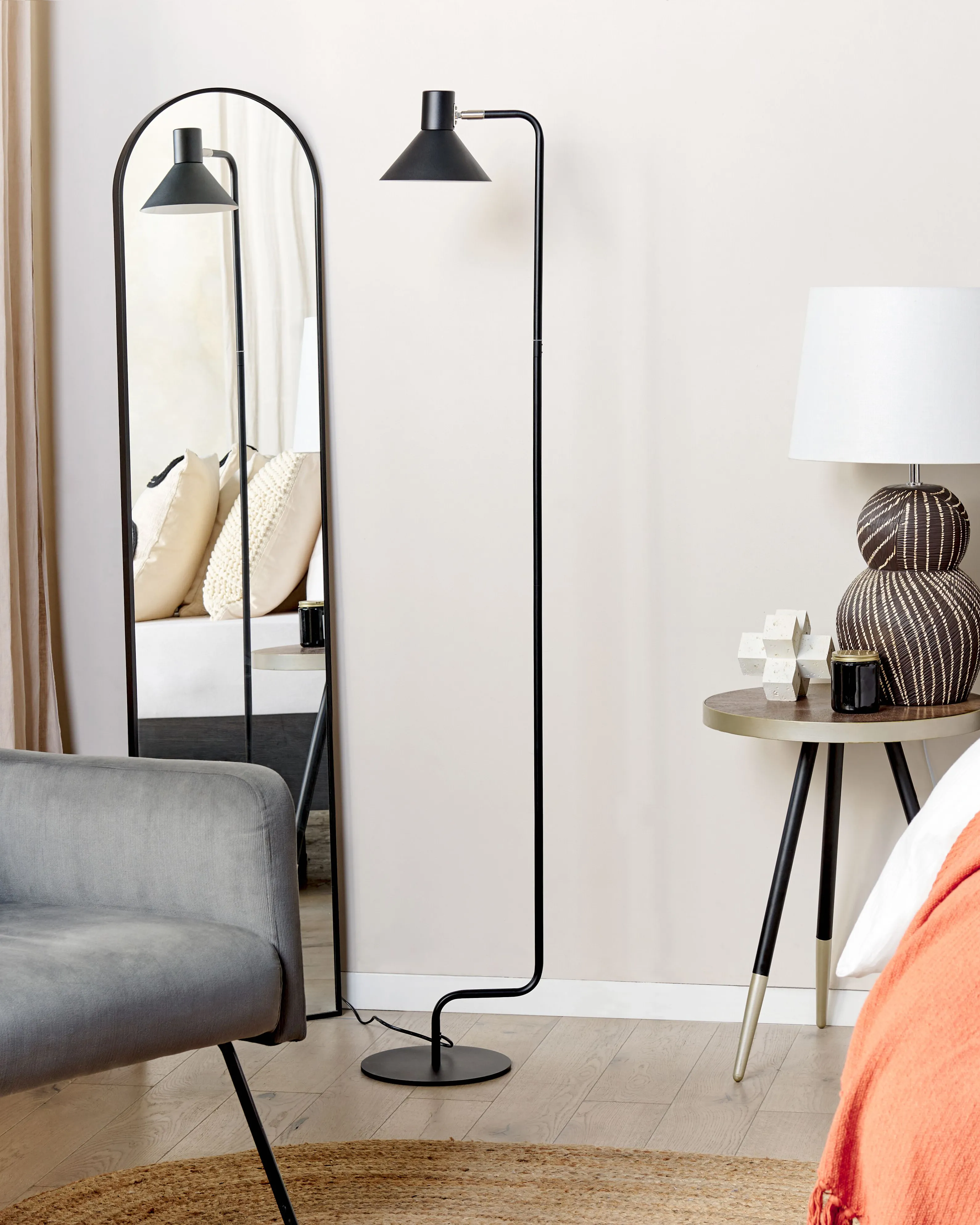 Staande lamp RIMAVA verstelbaar Metaal Zwart