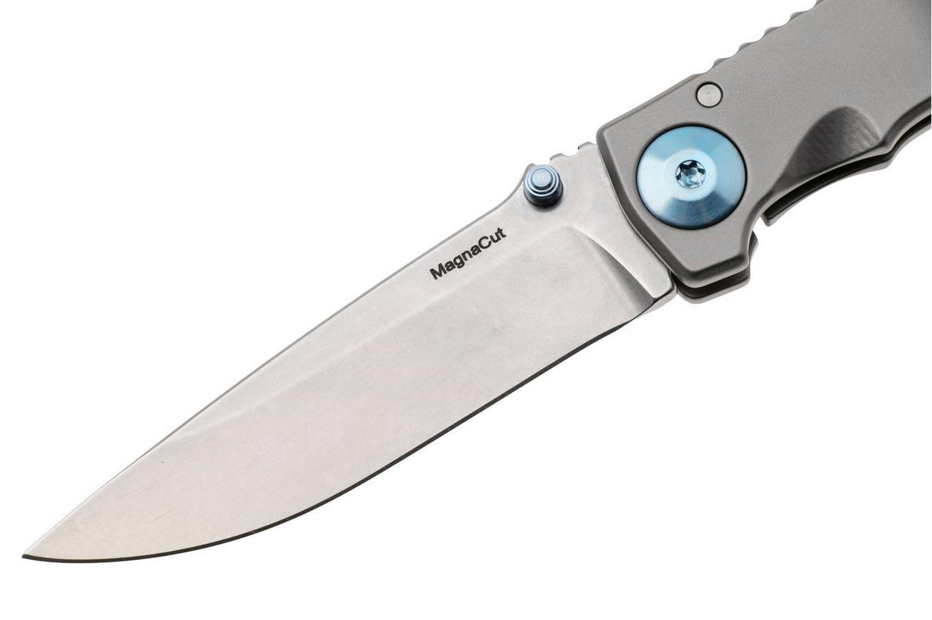 Spartan Harsey Folder 3.25 SF10SWBL, Stonewashed CPM MagnaCut, Blue/Silver Titanium zakmes