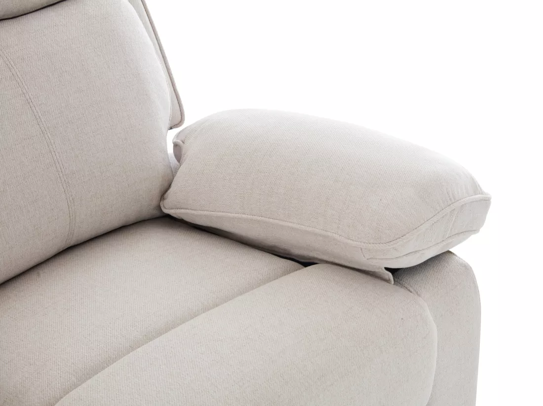 Fauteuil relax en tissu chiné beige LANA