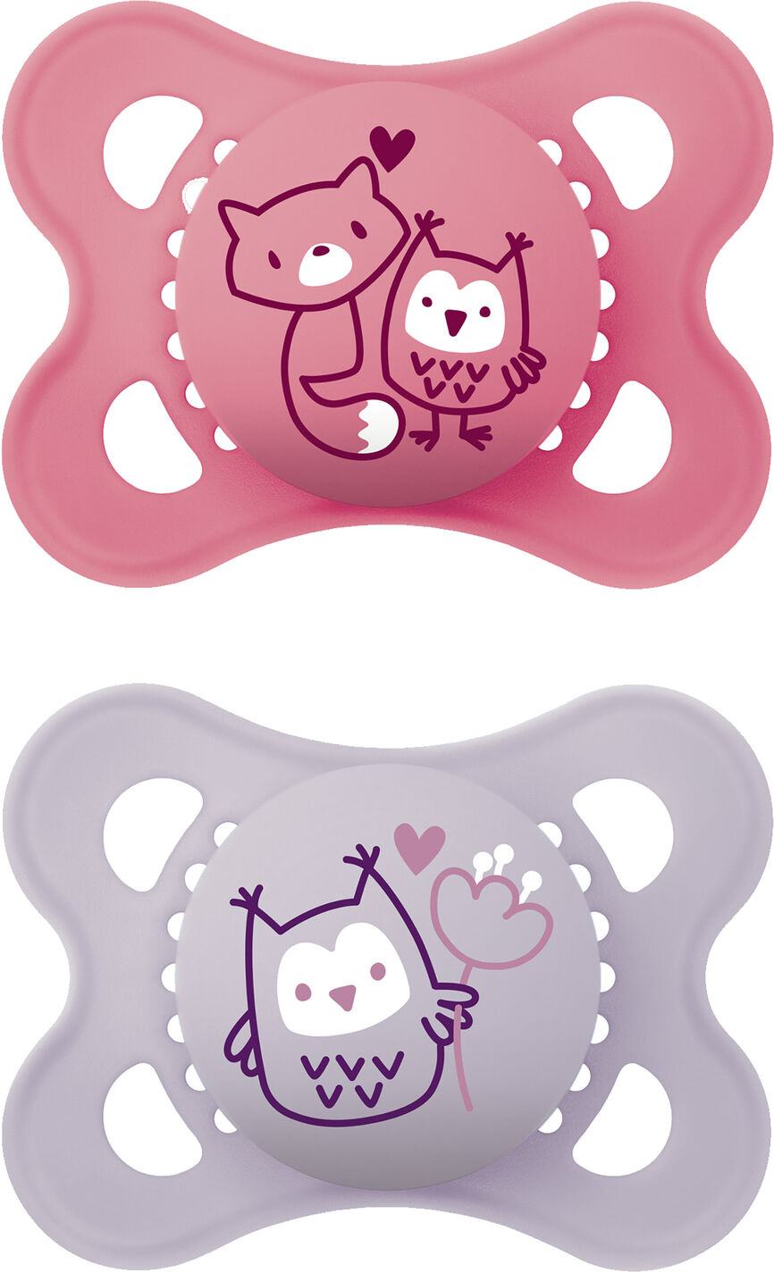Mam Orignal silicone pink 0-6mnd 2 stk