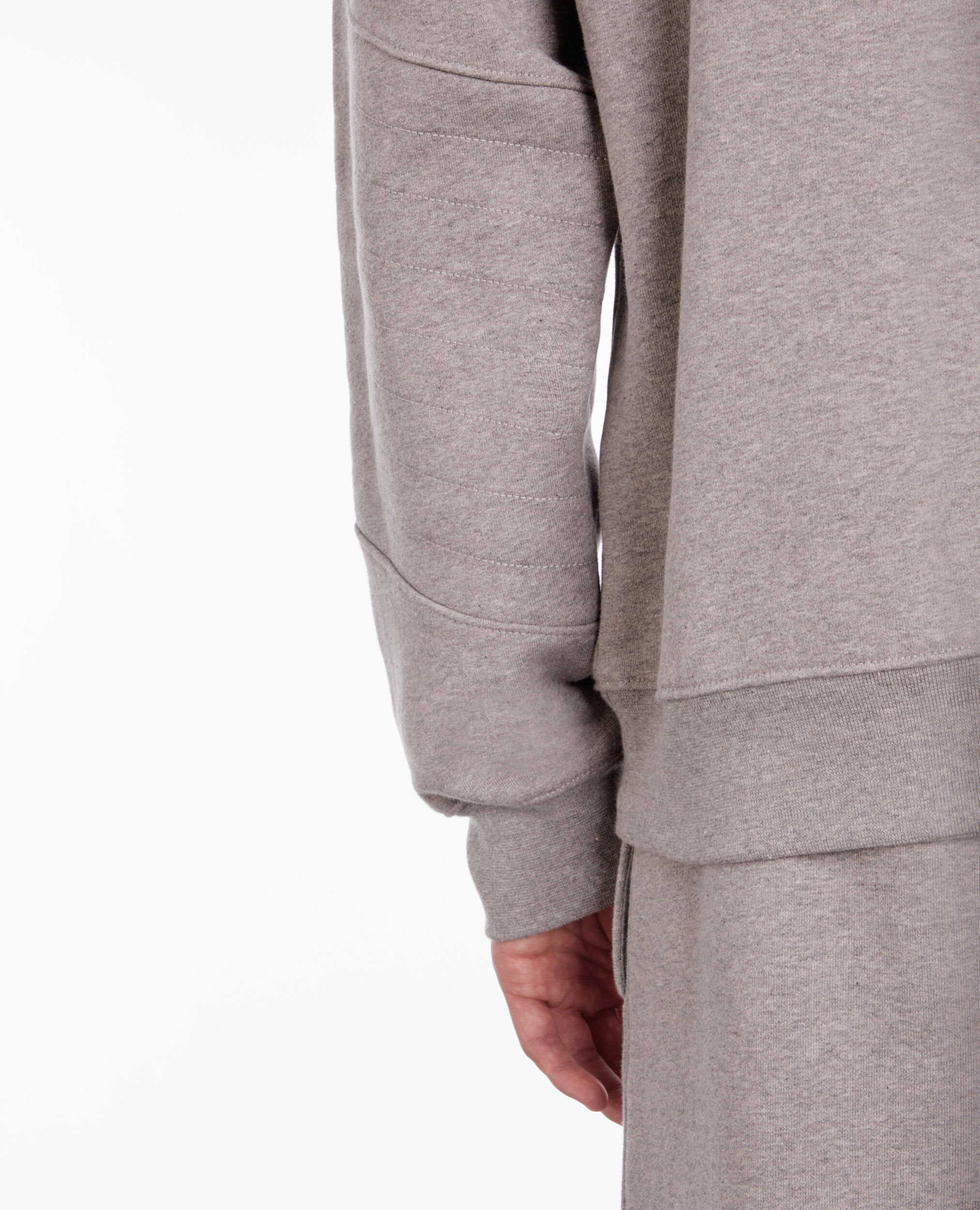 Sweatshirt biker gris à capuche