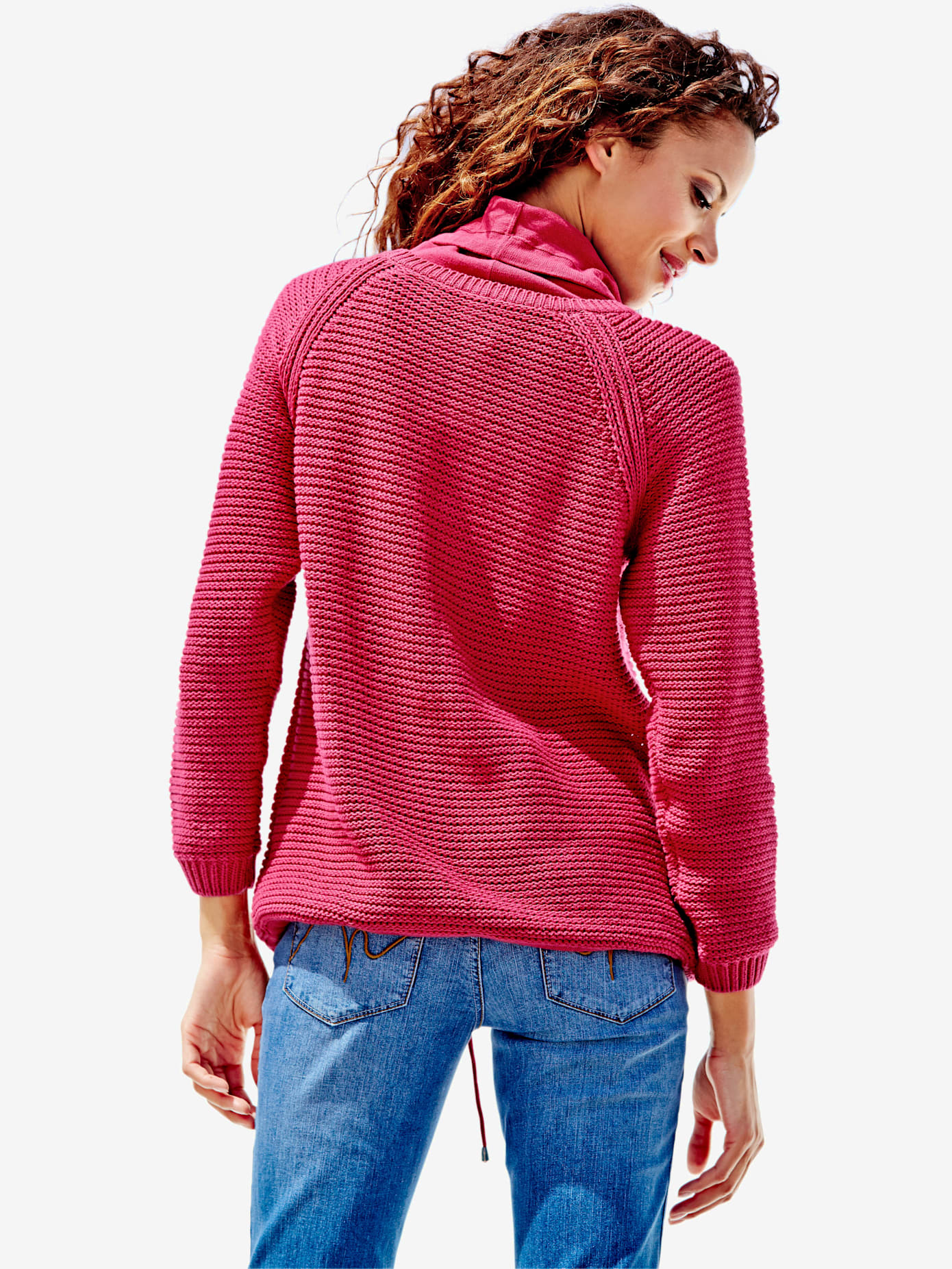 Camionneur tricot grosses mailles avec manches raglan