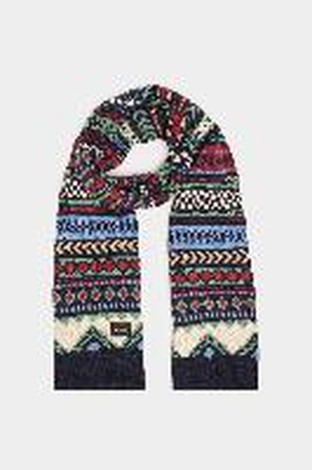 Lenço jacquard azul multicolorido