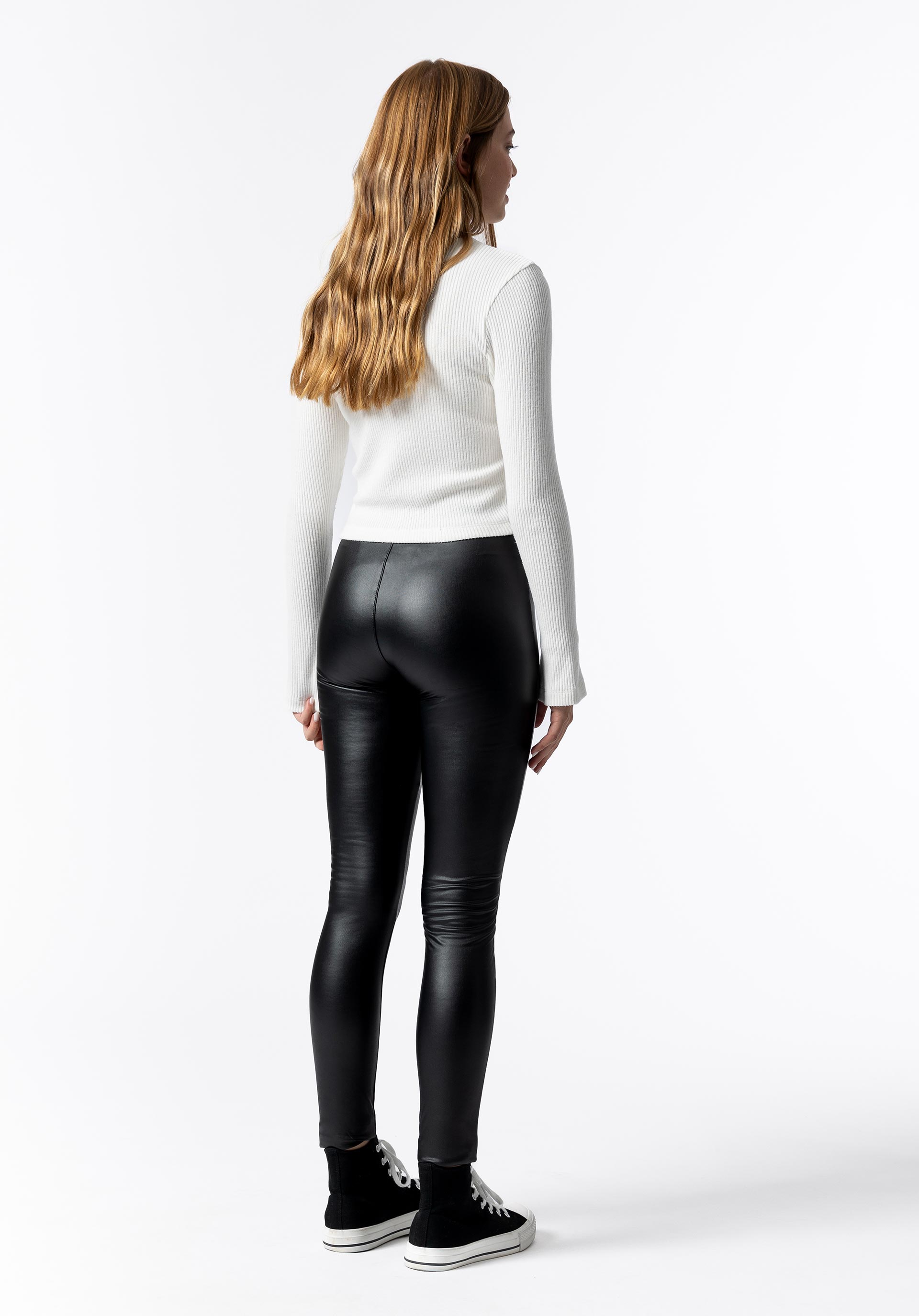 Leggings com Efeito Pele
