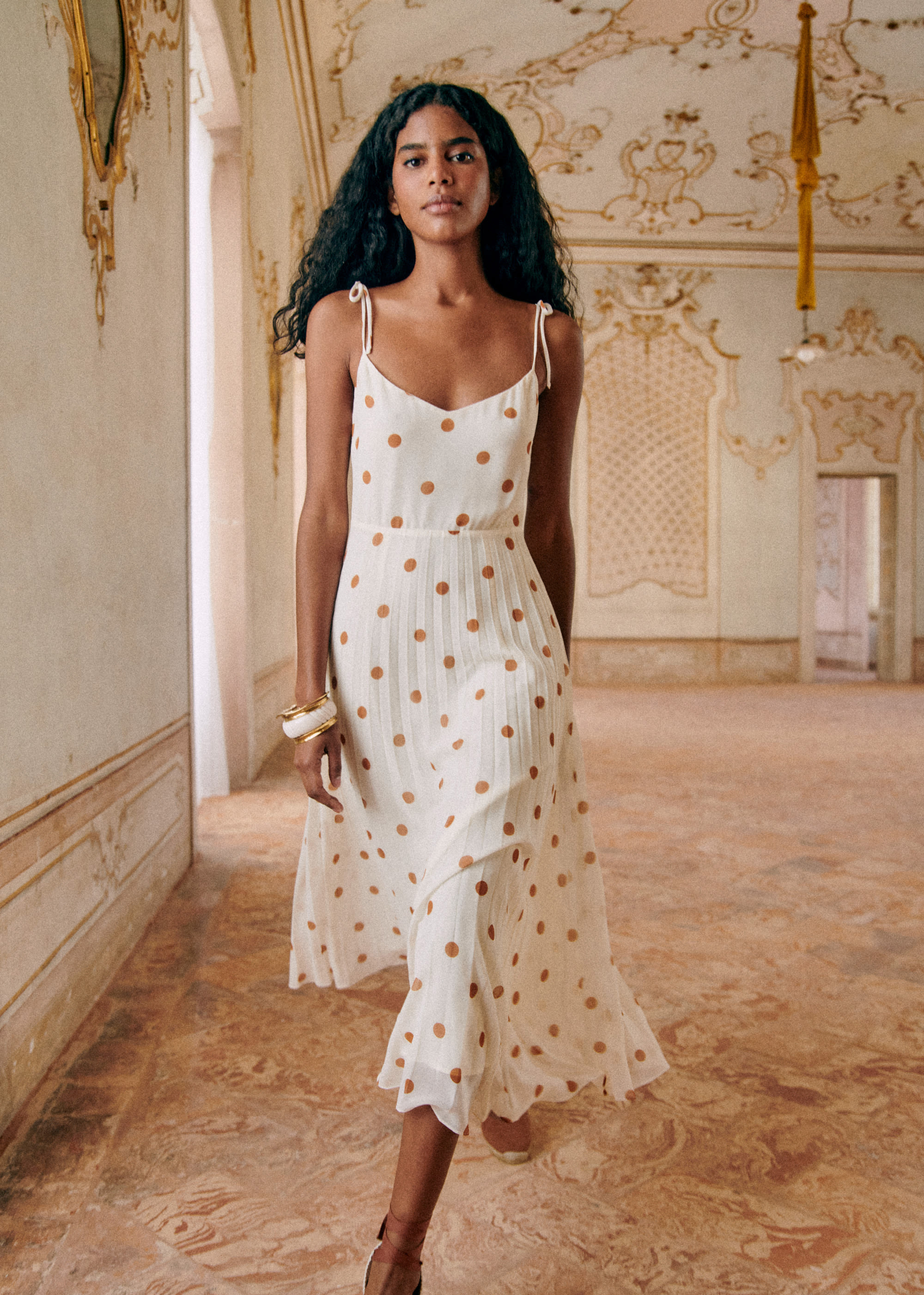 Robe Nissa - Pois Moka Fond Ecru - E-SHOP/ROBES 5905195