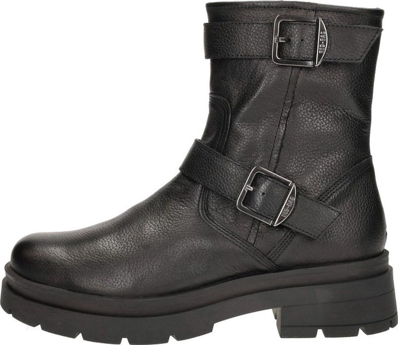 Red-Rag 71410 Boots Dames - Zwart - Leer - Twee Zilveren Gespen
