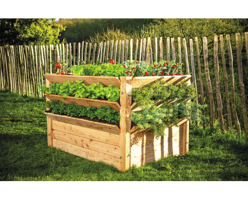 Premium verhoogde tuinbak WESTMANN maat XXL 124 x 91 x 73 cm naturel