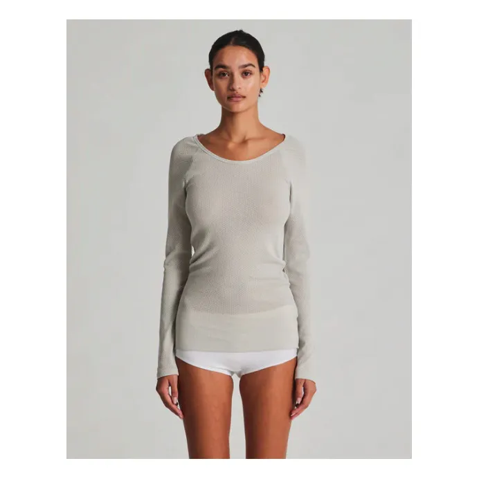 GAI+LISVA T-shirt Celia Pointelle Coton Bio | Gris clair
