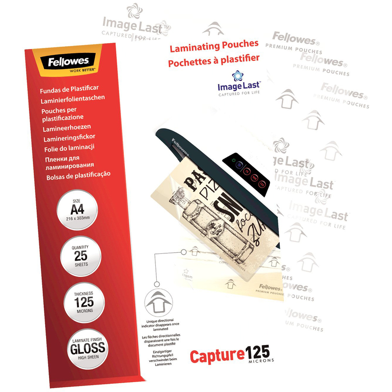 Fellowes Laminierfolien Capture, A4, 125 mic, glanz, 25 Stück
