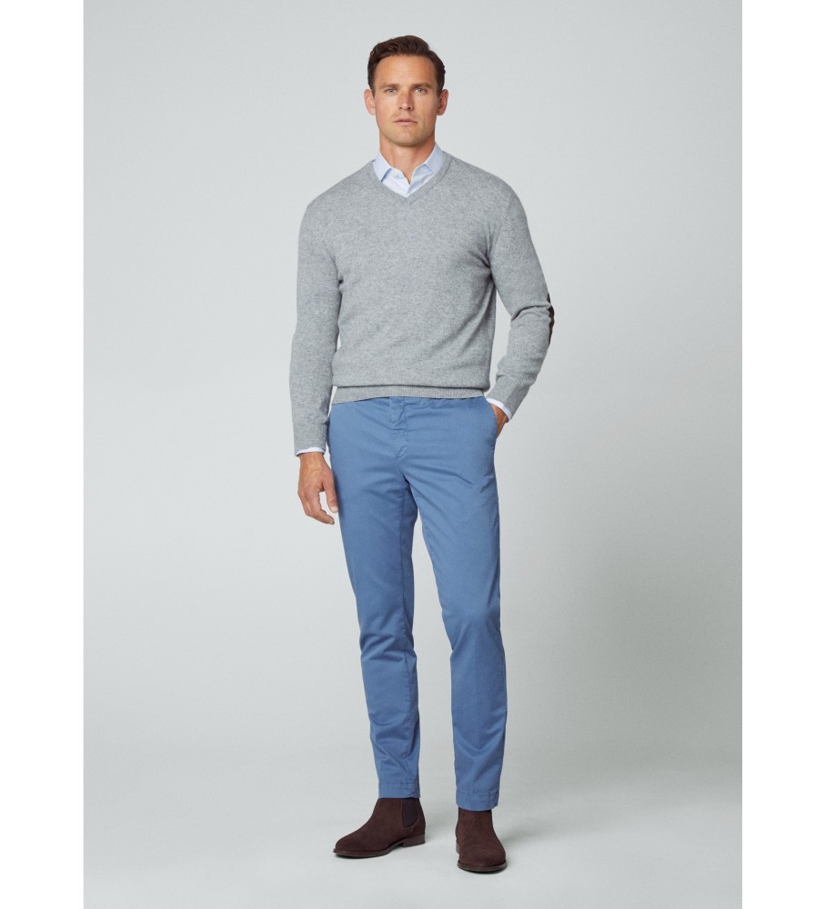 Hackett Jersey Merino Cash Mix V cinza