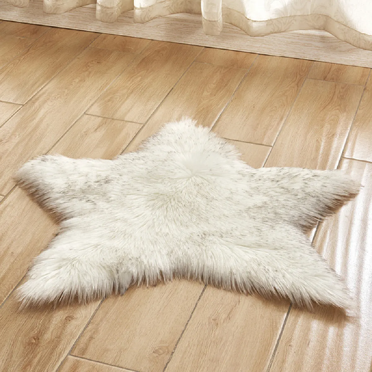 Tapis Fausse Fourrure Pentagramme