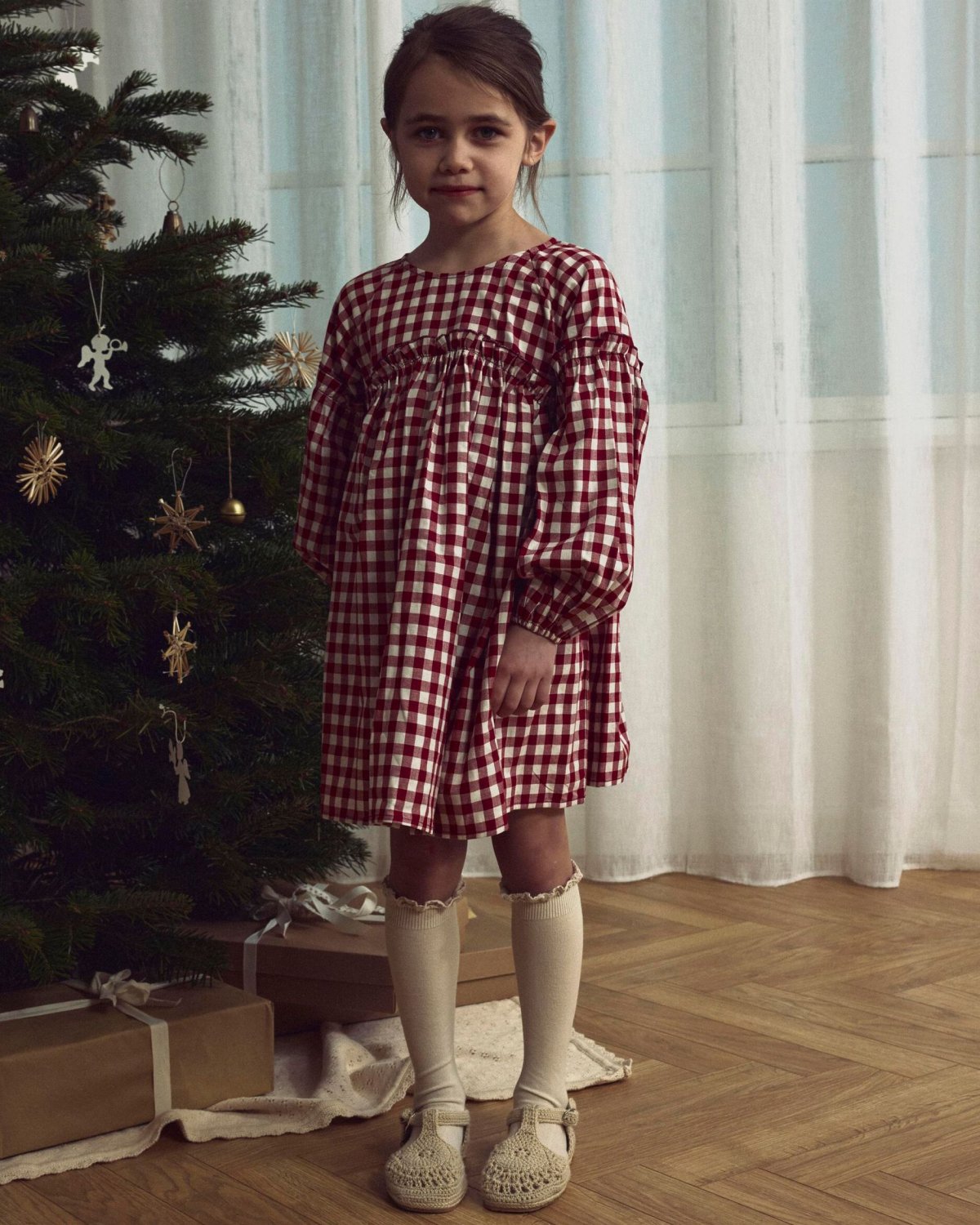 Kjole Barn M/ Volanger – Øko bomull | NMFRIO LS LOOSE DRESS LIL